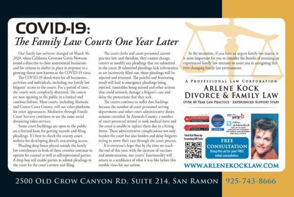COVID-19: The Family Law Courts One Year Later